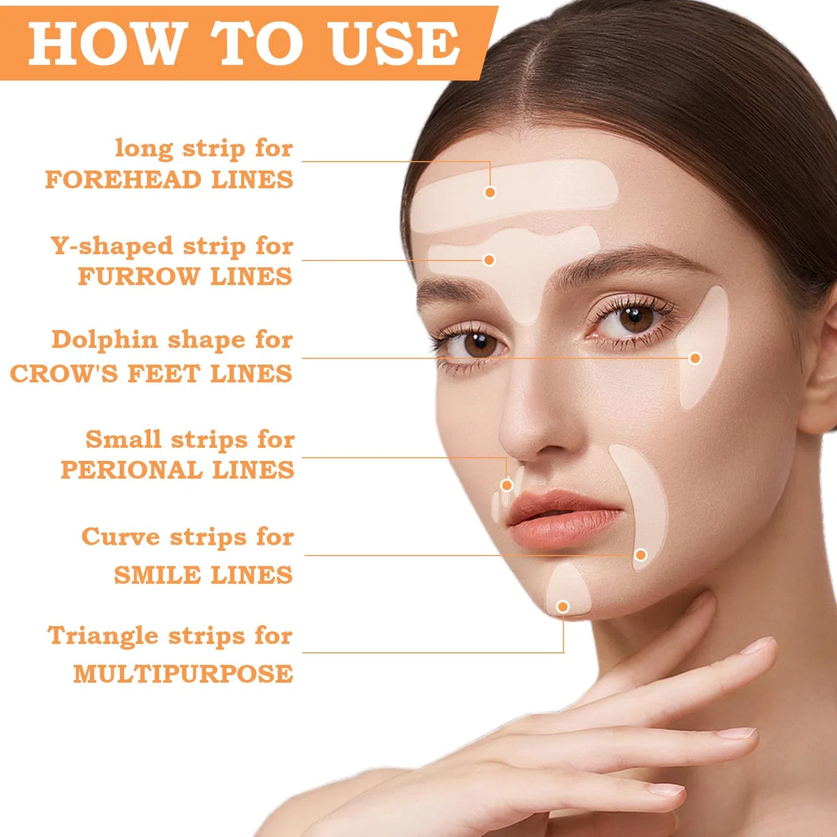 Lot de 18 Patchs Anti-Rides Réutilisables en Silicone pour Front, Yeux, Joues, cou et Poitrine, Anti-Wrinkle Patches pour le Visage Contre les Rides, Réduit l'humidité des Ridules et Anti-âge