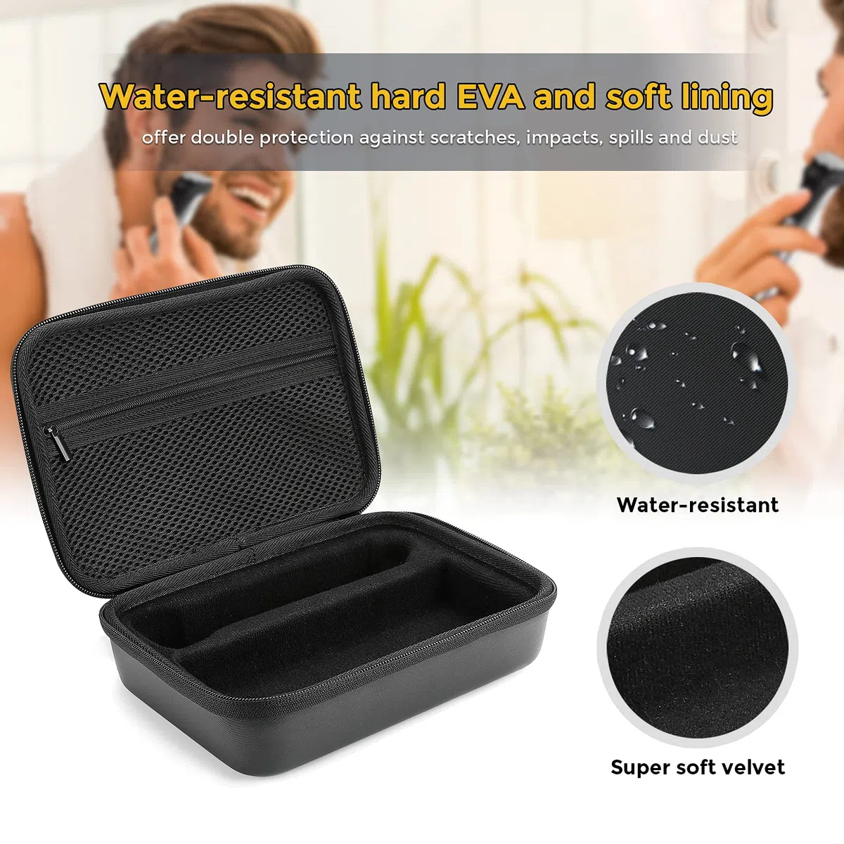 ProCase Étui pour Philips Multigroom Series 7000(MG7930/15)/ 9000(MG9530/15) Tondeuse à Barbe Homme, Boîte de Rangement pour Philips Series 9000, Sac Rigide de Voyage pour Rasoir et Accessoires -Noir