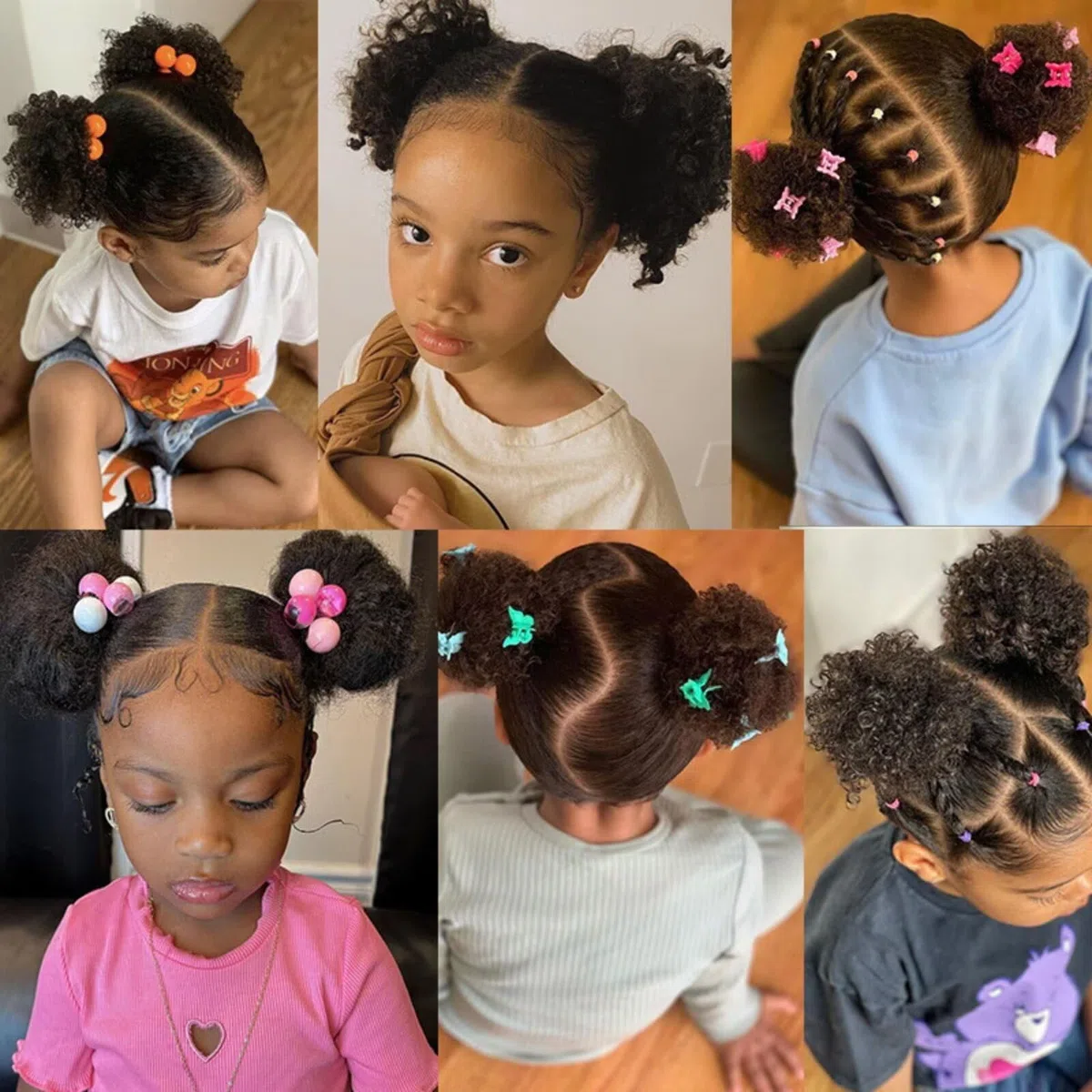 Queue de cheval afro pour enfants noirs, lot de 2 queues de cheval courtes synthétiques noires de qualité supérieure pour cheveux naturels, extension de queue de cheval avec élastique