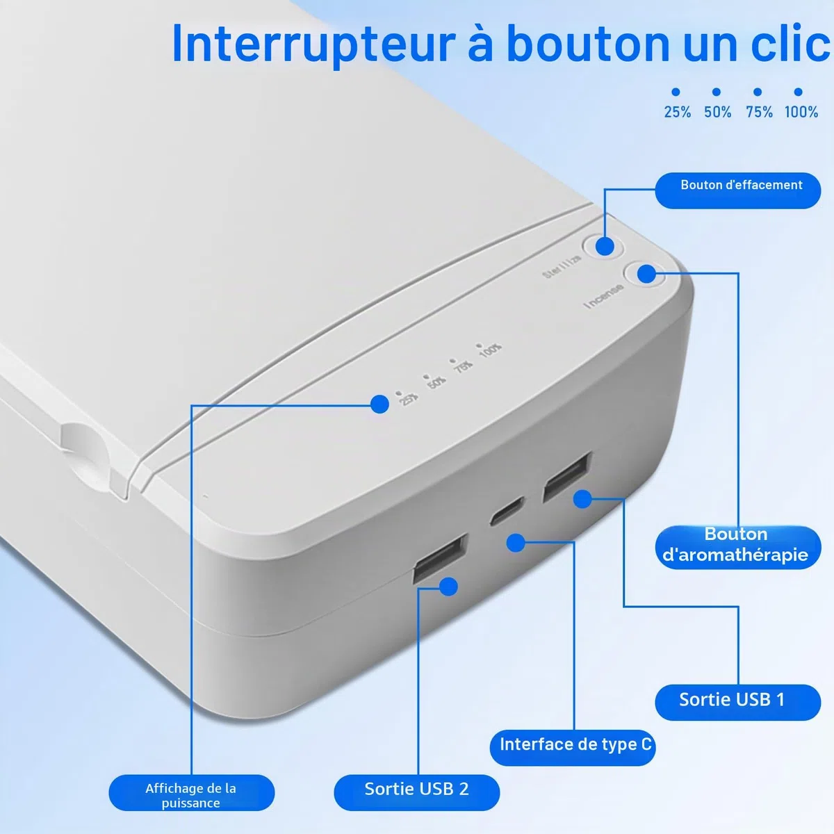 Stérilisateur de lampe UV portable à double couche - Boîte de stérilisateur professionnel pour ongles UV - Appareil de désinfection LED - Appareil de désinfection pour outils de manucure et salons de