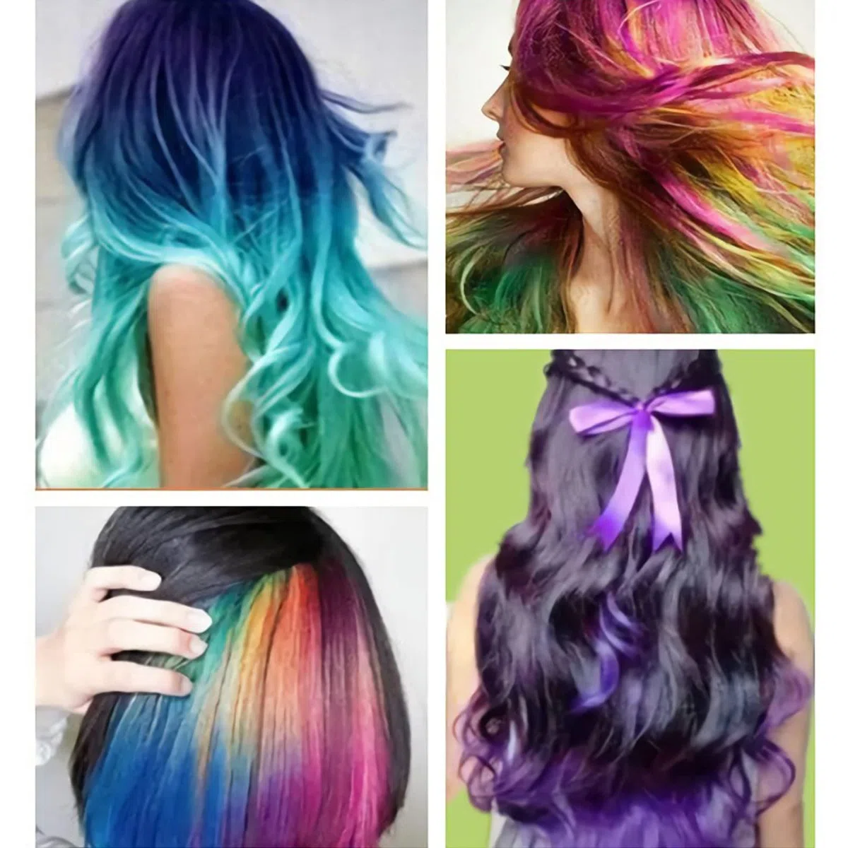 12 Couleurs Craie Cheveux, Teinture Coloration Temporaire Non Toxique pour Filles Enfants Cadeau, Idée pour Anniversaire Halloween Noël Fête Cosplay