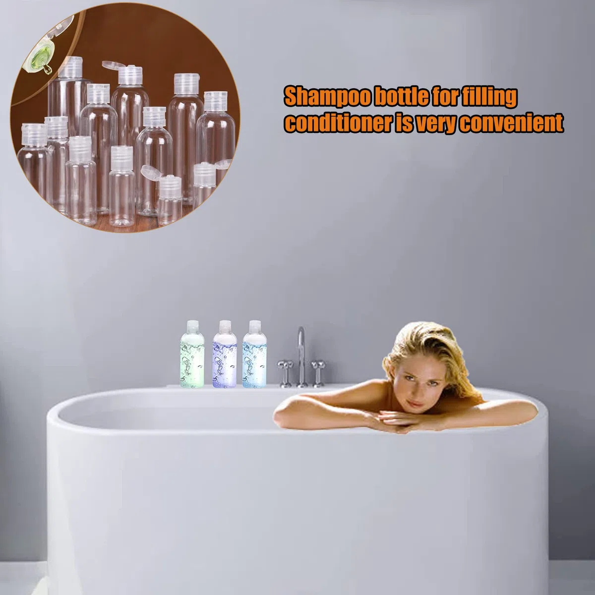 20 Pcs Flacon Vide Voyage, 100ml Bouteille de Voyage pour Cosmétiques, Lotion, Crème, Shampoing, Gel Douche, avec Entonnoirs et Étiquettes