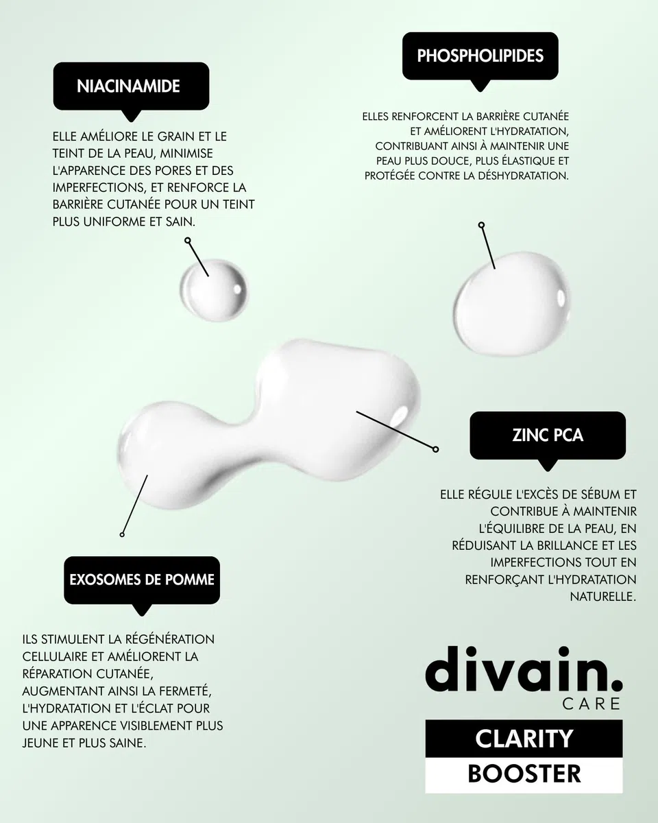 Sérum Visage Dépigmentant 30ml et Anti-taches aux Exosomes de Pomme, Niacinamide et Vitamine C | Vegan | Clarity Booster | divain.Care
