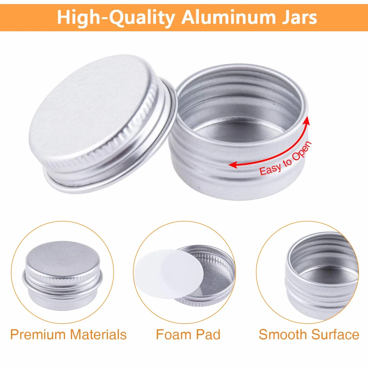 35 Pots en Aluminium de 5 Ml, Pots de Contenants Cosmétiques Vides Avec Spatule et Autocollants d'Étiquettes Pour Échantillon, Baume à Lèvres