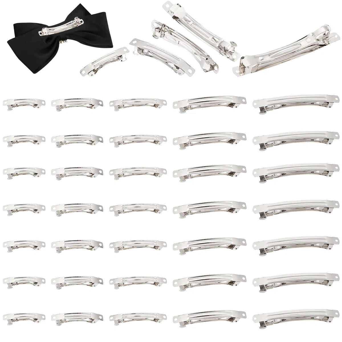 PH PandaHall Lot de 100 barrettes à cheveux françaises en métal - Pinces à cheveux vierges en fer - Rectangle - Pinces à cheveux - Pinces à cheveux - Pinces crocodiles pour bricolage - Nœud papillon