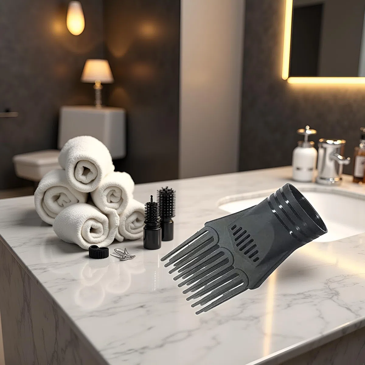 Buse de coiffure universelle noire – Peigne à cheveux tendance pour lisser, démêler les cheveux fins, bouclés, naturels, sèche-cheveux et accessoires, peignes pour sèche-cheveux