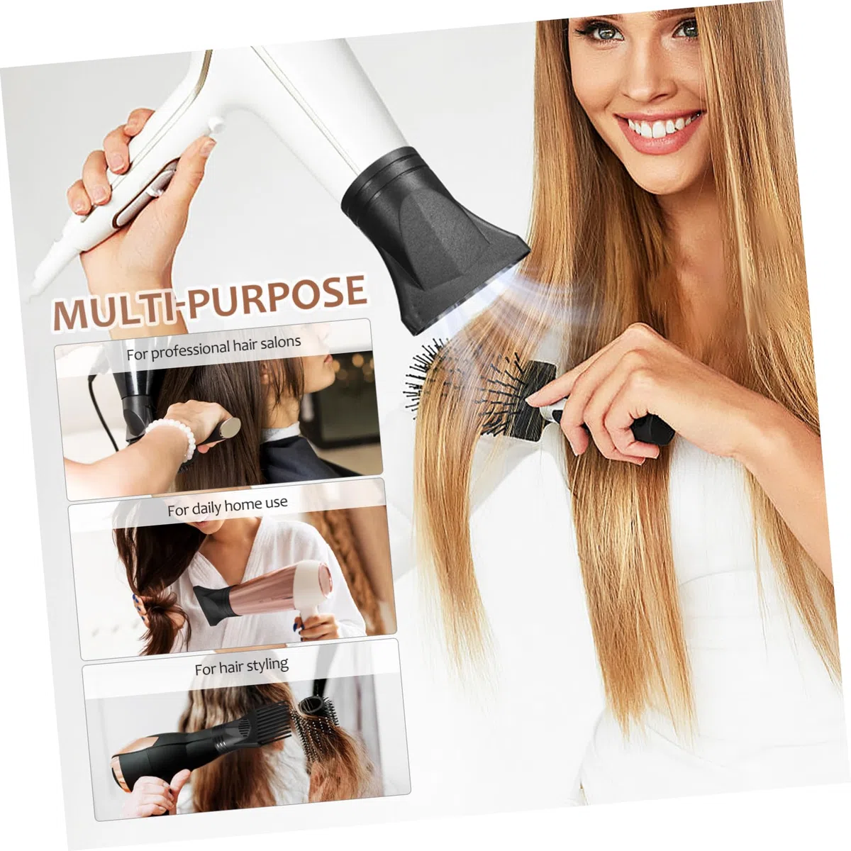 Lot De 2 Embouts Peignes Universels Pour Sèche-Cheveux Accessoires Compatibles Diffuseurs Et Concentrateurs Pour Coiffures Lisses Et Bouclées Accessoire De Sèche-Cheveux