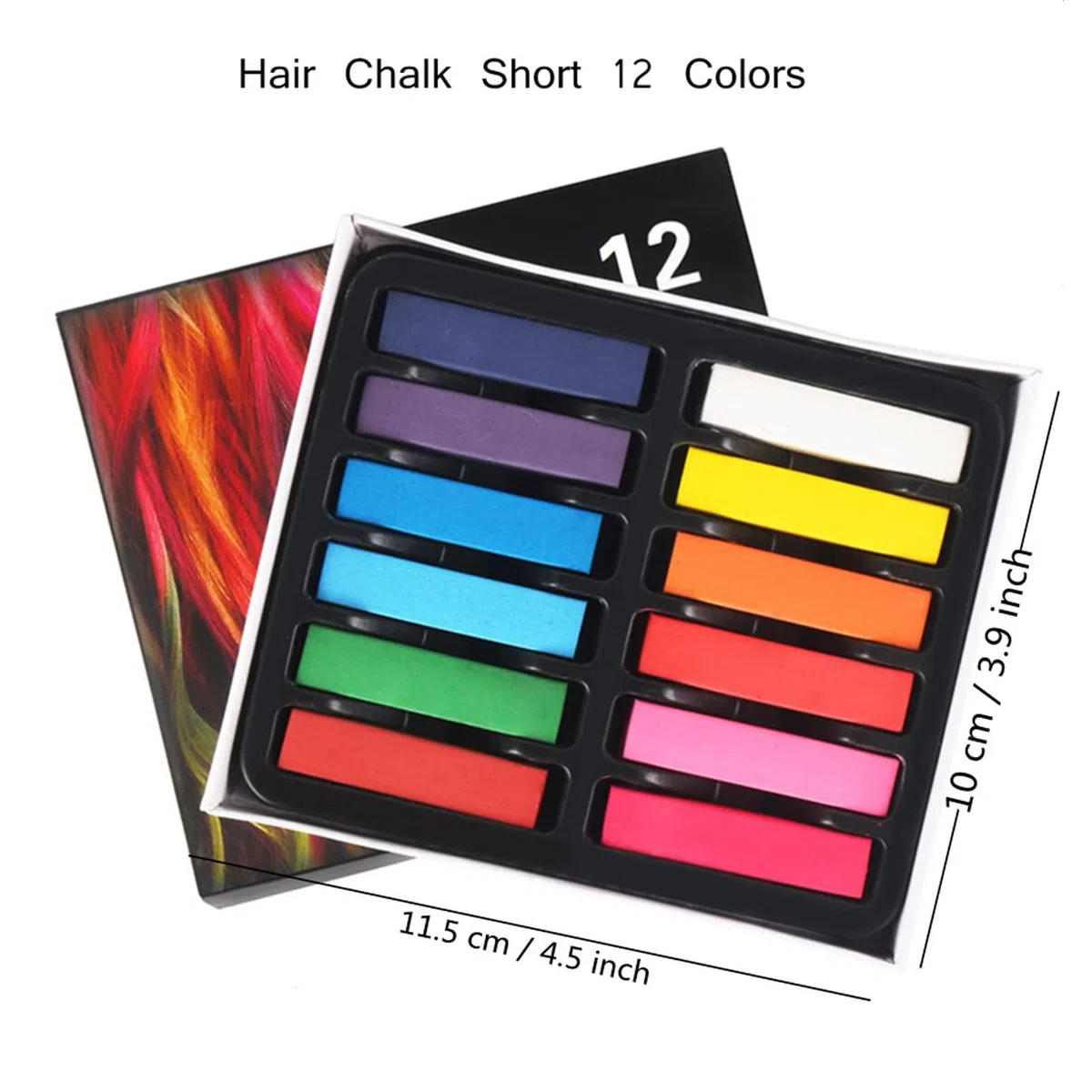 12 Couleurs Craie Cheveux, Teinture Coloration Temporaire Non Toxique pour Filles Enfants Cadeau, Idée pour Anniversaire Halloween Noël Fête Cosplay