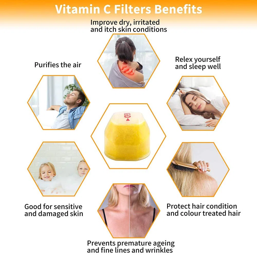 ACECITY 3 pièces baumes de citron remplacement arôme rafraîchissant soins des cheveux filtres respectueux de la peau recharges ensemble pour pommeaux de douche filtre à vitamine C
