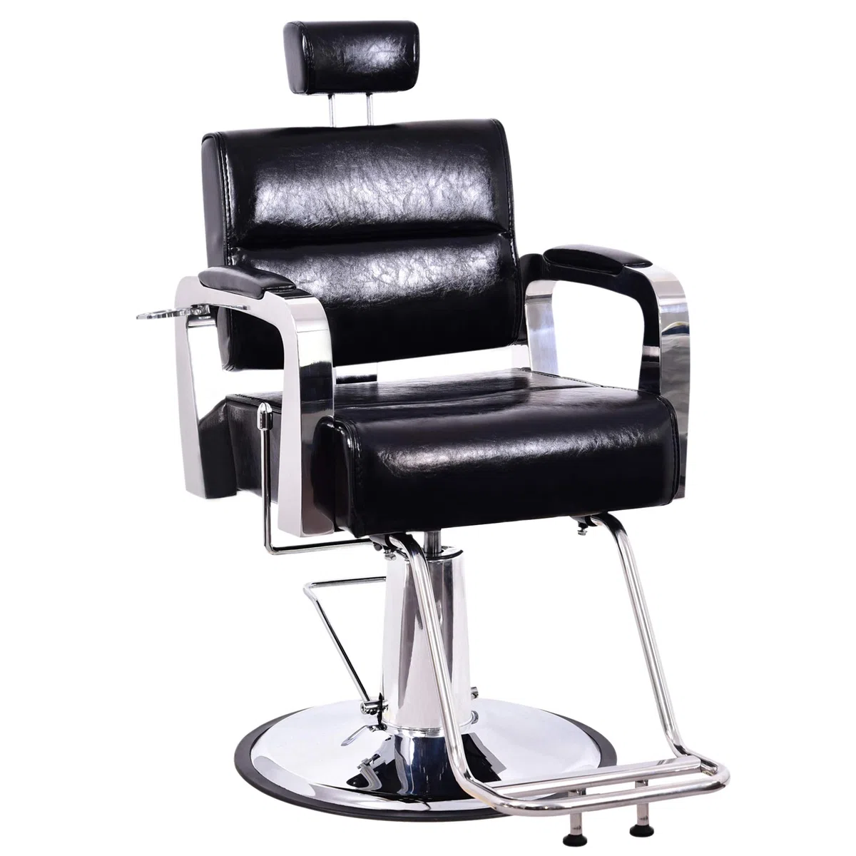 Barberpub Fauteuil de Coiffure 3127BK Simili Cuir Noir