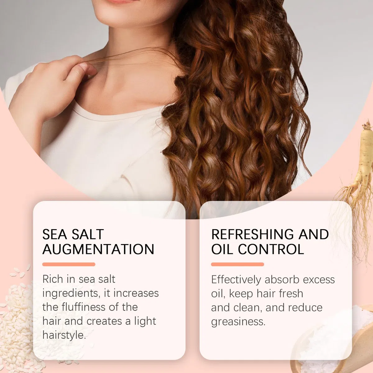 Sea Salt Spray, Men's Spray Texturant au Sel Marin, Spray Coiffant Eau de Mer, Spray Eau de Mer Cheveux pour Cheveux Plus Volumineux & Texture Stable, 06
