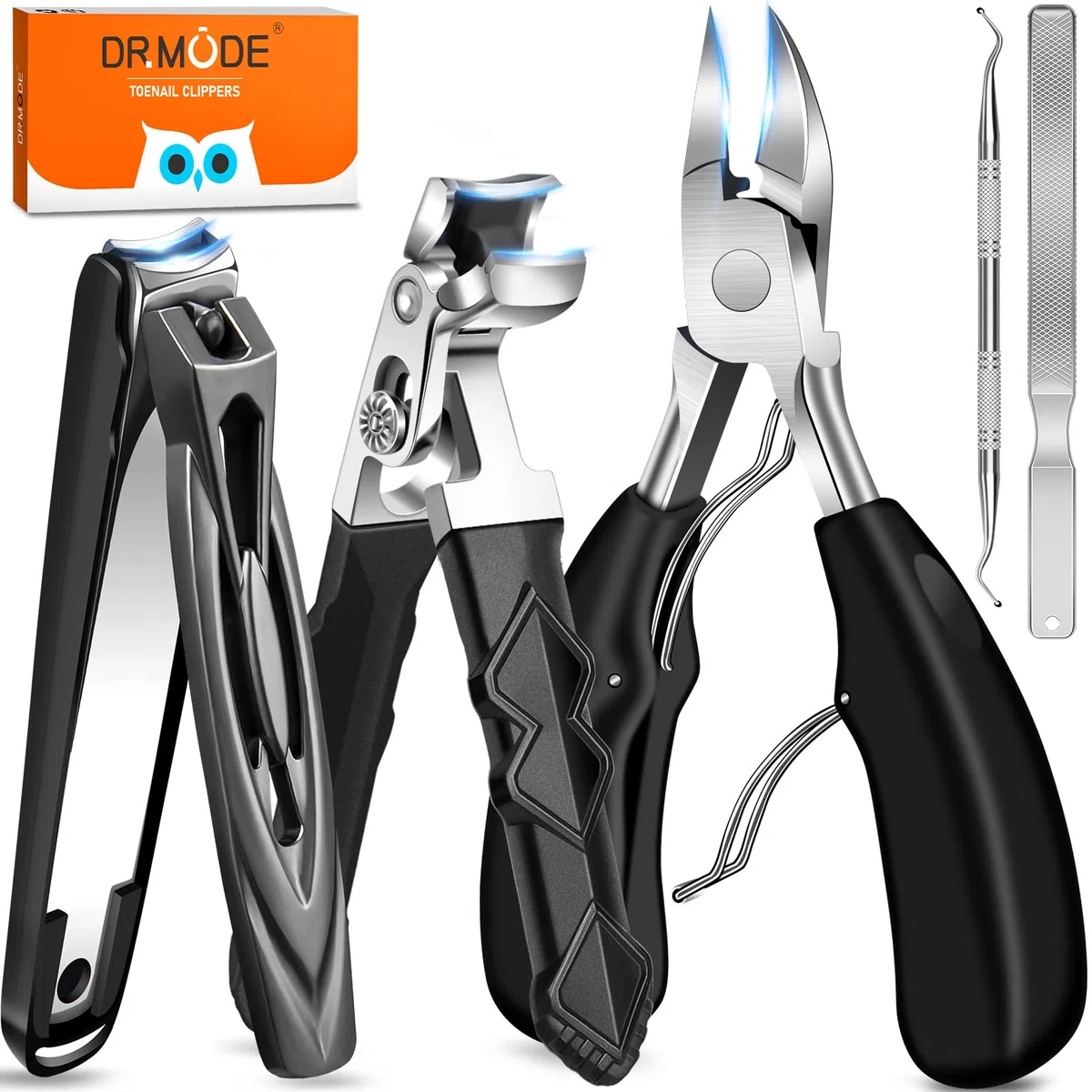 Coupe ongle pied, coupe-ongles professionnel à tête inclinée pour ongles épais incarnés âgés, coupe-ongles à large ouverture pour hommes et femmes avec attrape-ongles