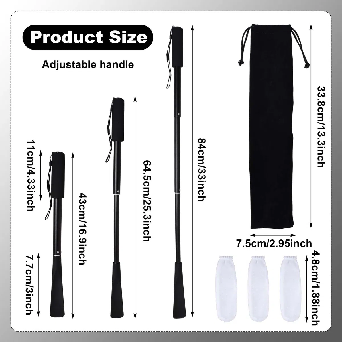 Brosse Pieds Douche à Long Manche, Brosse Entre Orteils avec Housse Douce e Lavables, Idéale Douche, Seniors, Femmes Enceintes,Manche Télescopique (43–85 cm)