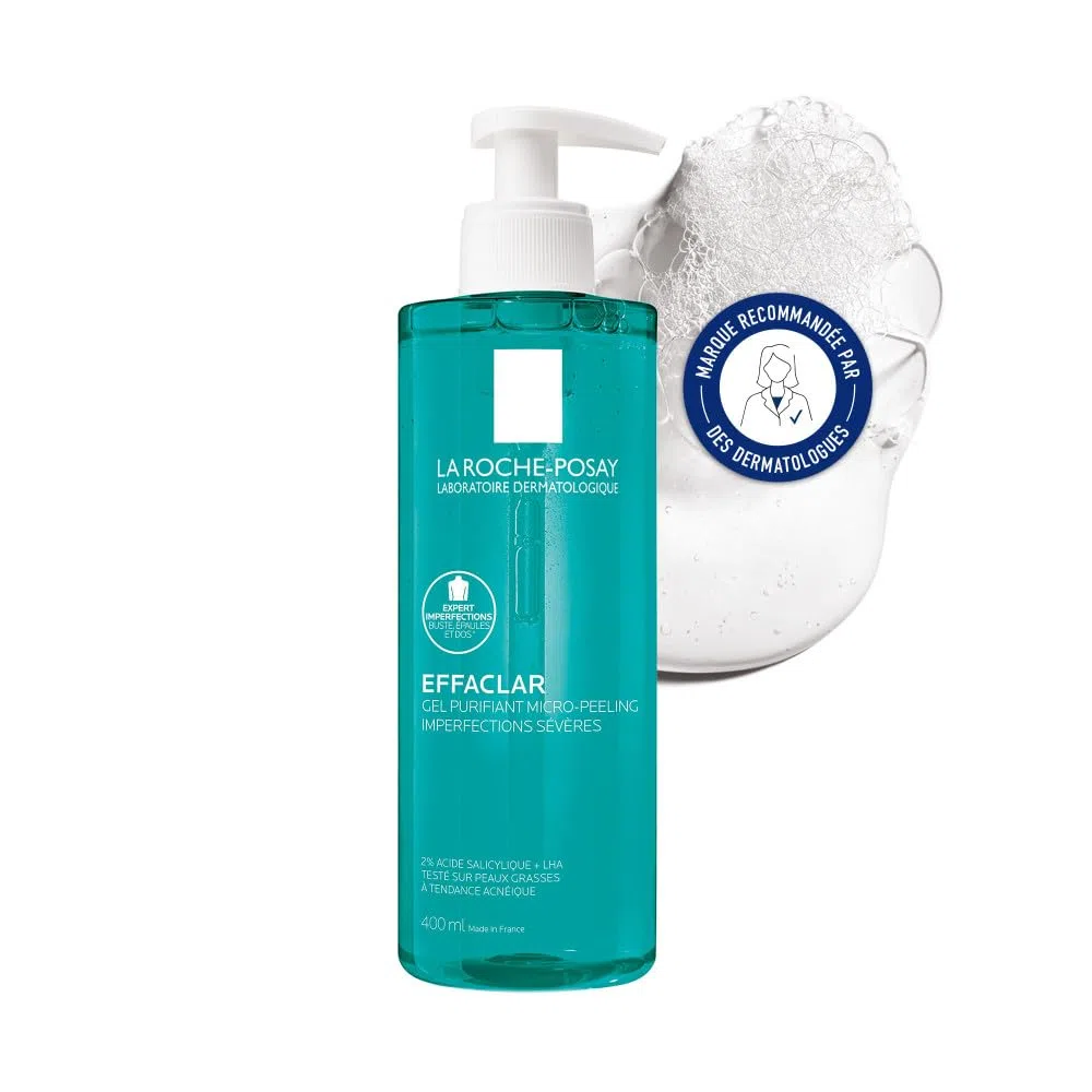 La Roche-Posay - Effaclar - Gel Purifiant Micro-Peeling - Gel Nettoyant Visage & Corps Anti-Imperfections - Enrichi en Acide Salicylique et Niacinamide - Peaux grasses, tendance acnéique et sensibles