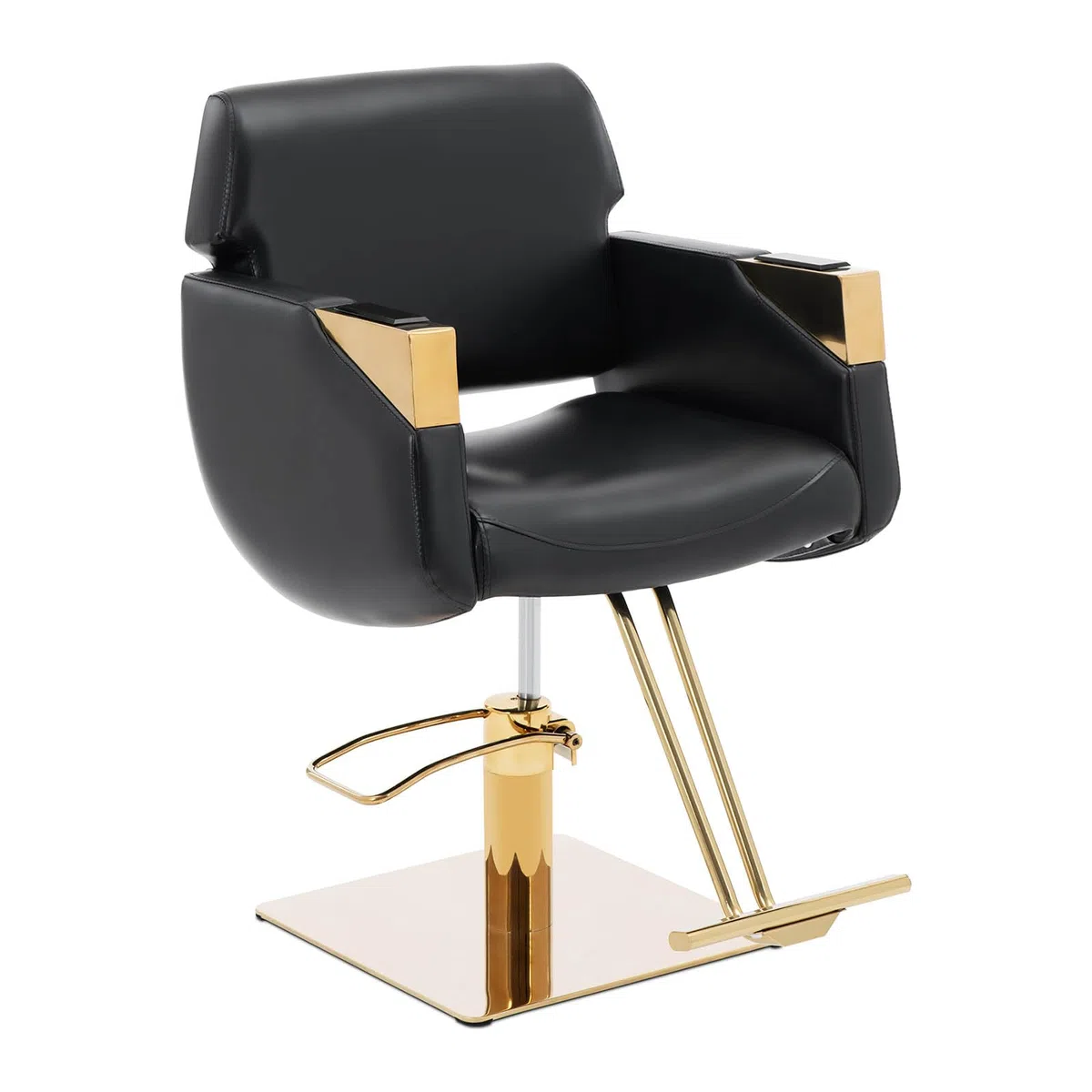 Physa Physa Penryn Black & Gold Chaise de Coiffeur avec Repose-Pieds Hauteur réglable 480-630 mm Charge Max. 200 kg Blanc/doré