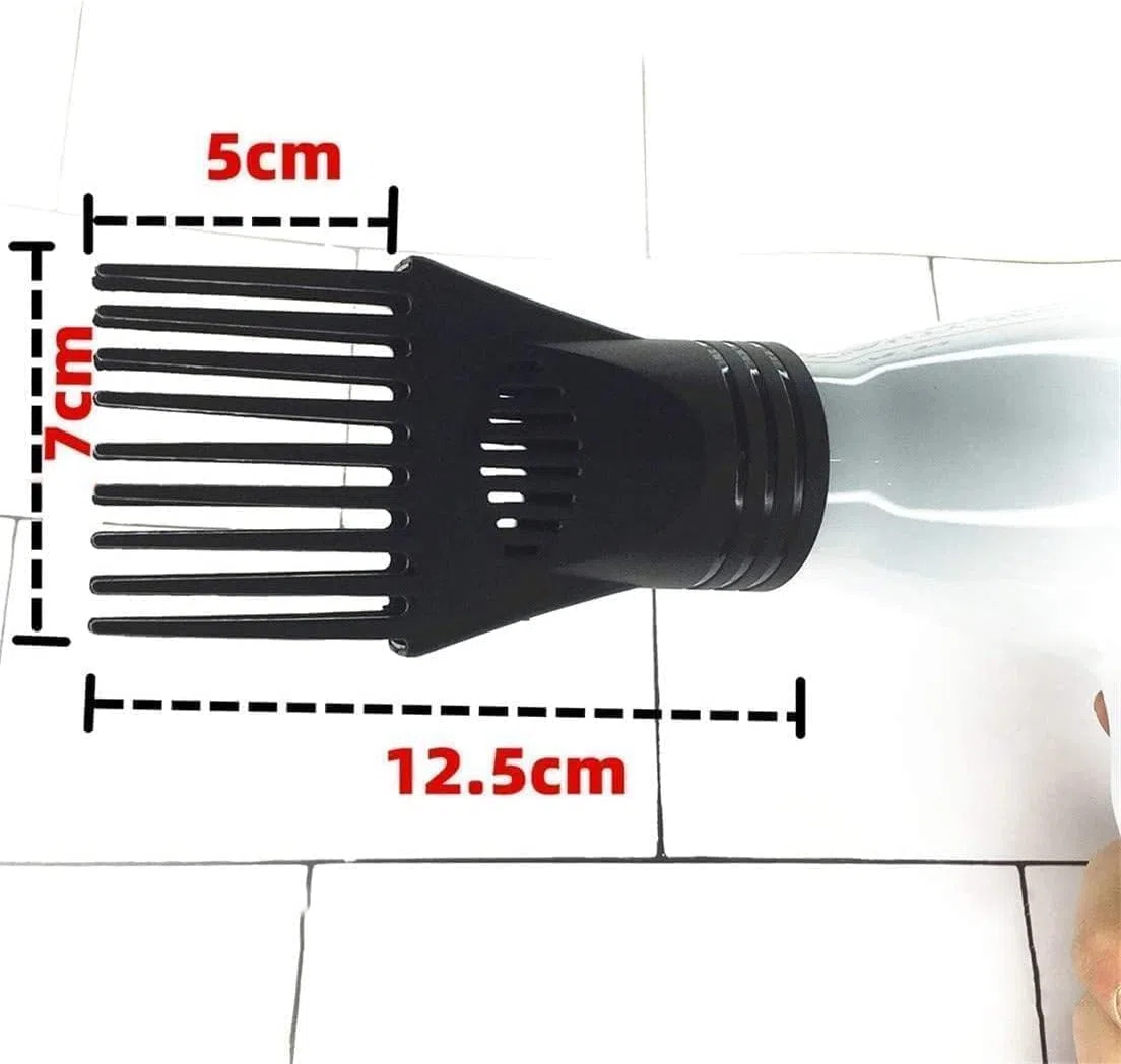 Lot de 2 peignes noirs pour sèche-cheveux, outil de coiffure pour lisser démêler les appareils naturels fins et bouclés, buse en plastique pour sèche-cheveux