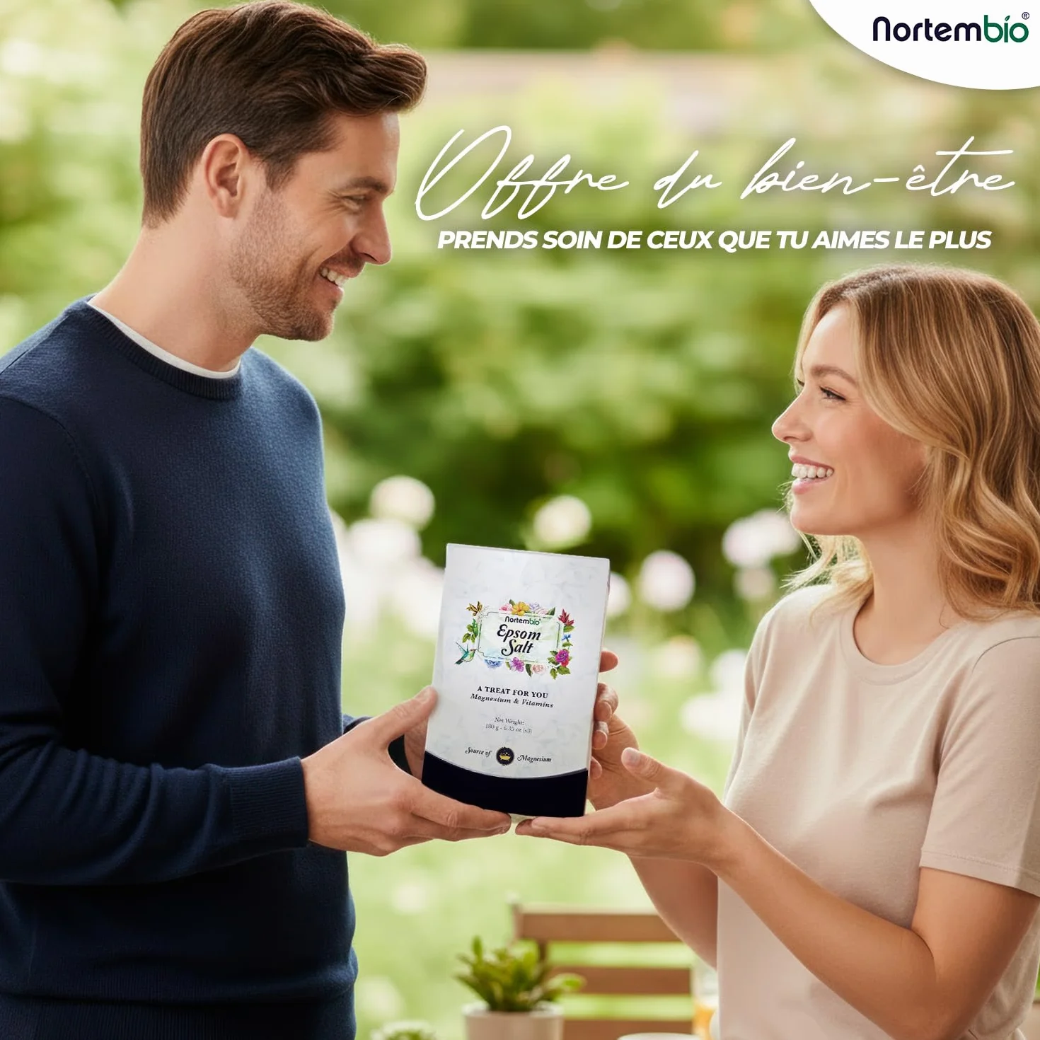 Nortembio Sels d'Epsom Parfumés 1,25 kg Sel de Bain au Magnésium, Vitamines C & E | Bain de Pieds, Spa Maison, Relaxation et Bien-être | Parfum au Choix + eBook Gratuit (Fraises & Roses)