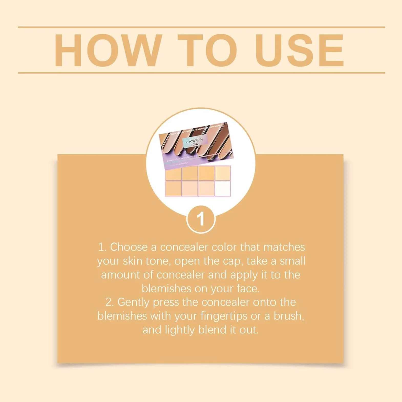 Evanesce Correcteur crème mat doux, palette de 8 teintes avec pinceau, crème imperméable à couverture complète pour les imperfections et la couverture, formule longue durée sans danger (Dark Colour)