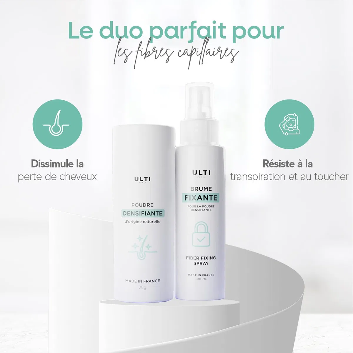 Spray fixateur 100ml - 100% fabriqué en France - 89% origine naturelle - laque cheveux sans aerosol - parfait pour poudre densifiante pour cheveux - spray coiffant homme & femme