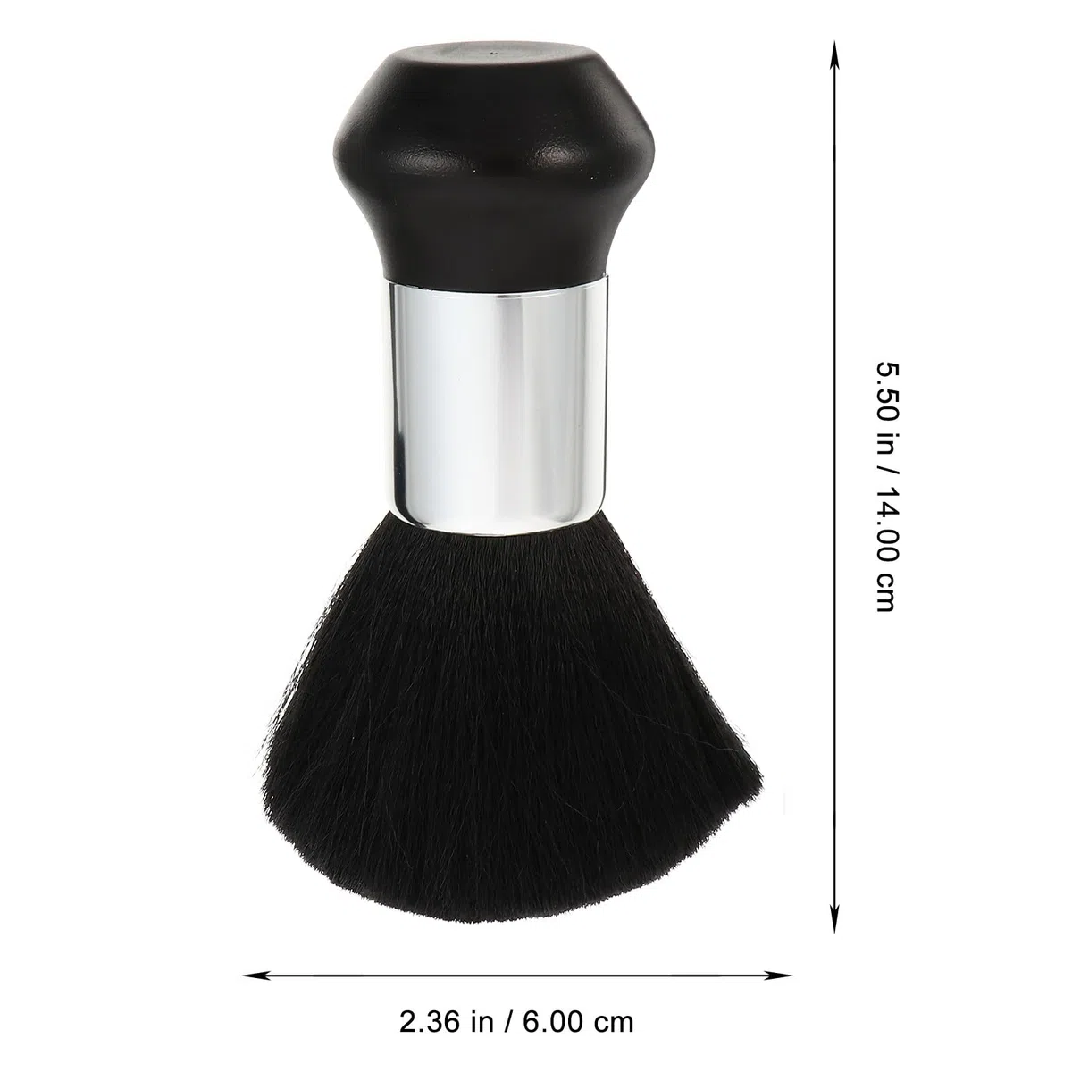 Brosse de Barbier Noire 2pcs en Abs et Fibres de Nylon pour Nettoyage Facile des Cheveux et Poussières sans Irriter la Peau, pour Salon et Barbershop