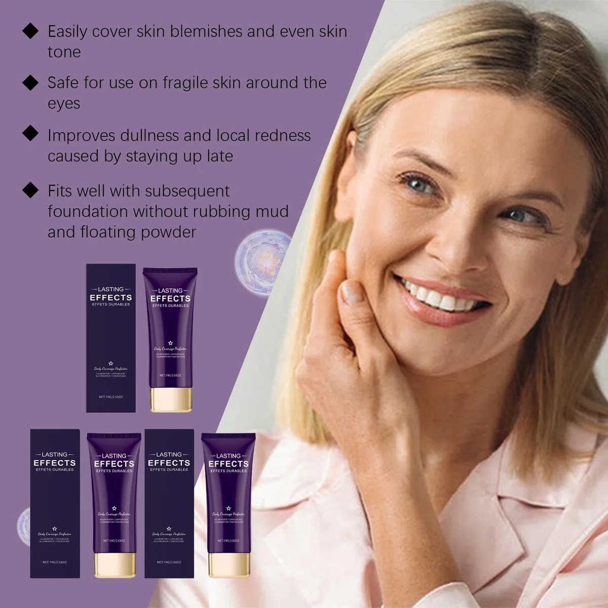 Fond de Teint Jambes Waterproof, Fond de Teint Corps, Maquillage Imperméable pour les Jambes et le Corps Avec Pinceau, Couverture de Tatouage et de Cicatrices, Longue Durée (Nature*2)