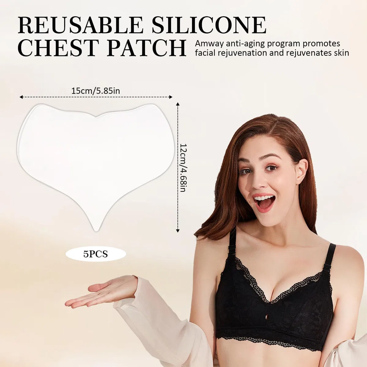 5 Pièces Décolleté Pad Pour Rides Patch Silicone Decollete Transparent Léger Respirant Réduit Efficacement Rides Rend Peau Plus Ferme Plus Lisse Réutilisable Convient Pour Soins À Domicile Et Sortir