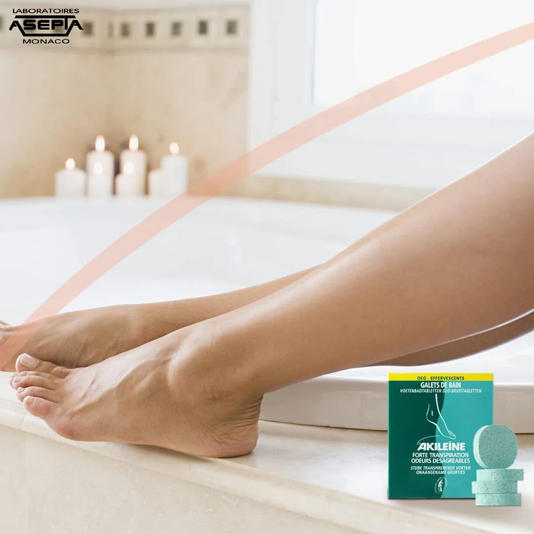 AKILEÏNE® - GALETS DE BAIN DÉO EFFERVESCENTS – 7 SACHETS DE 12 GR