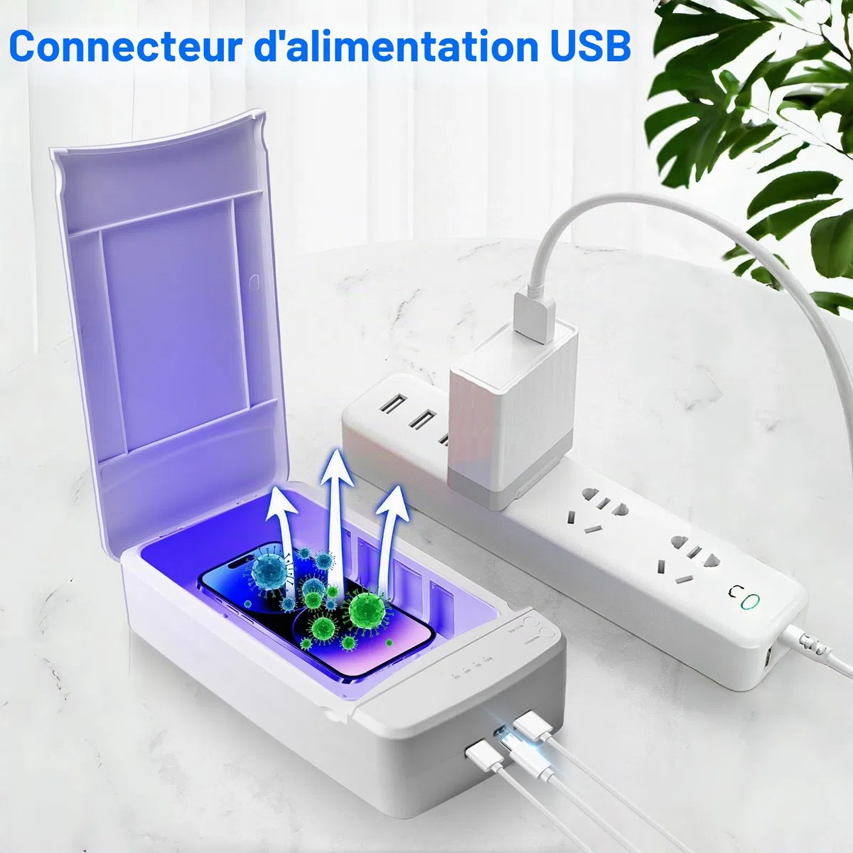 Stérilisateur de lampe UV portable à double couche - Boîte de stérilisateur professionnel pour ongles UV - Appareil de désinfection LED - Appareil de désinfection pour outils de manucure et salons de