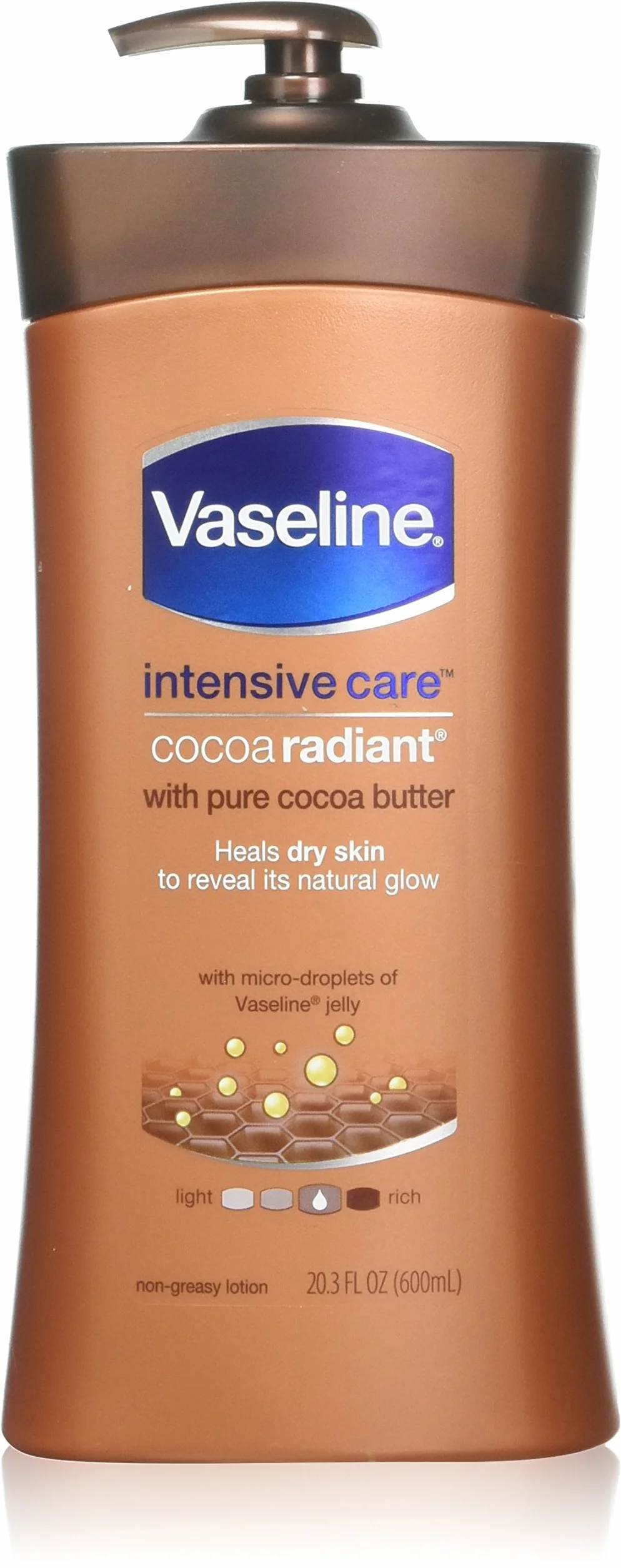 Vaseline Lotion hydratante Intensive Care Deep Conditioning - Enrichie en beurre de cacao et en vitamine E - 600ml