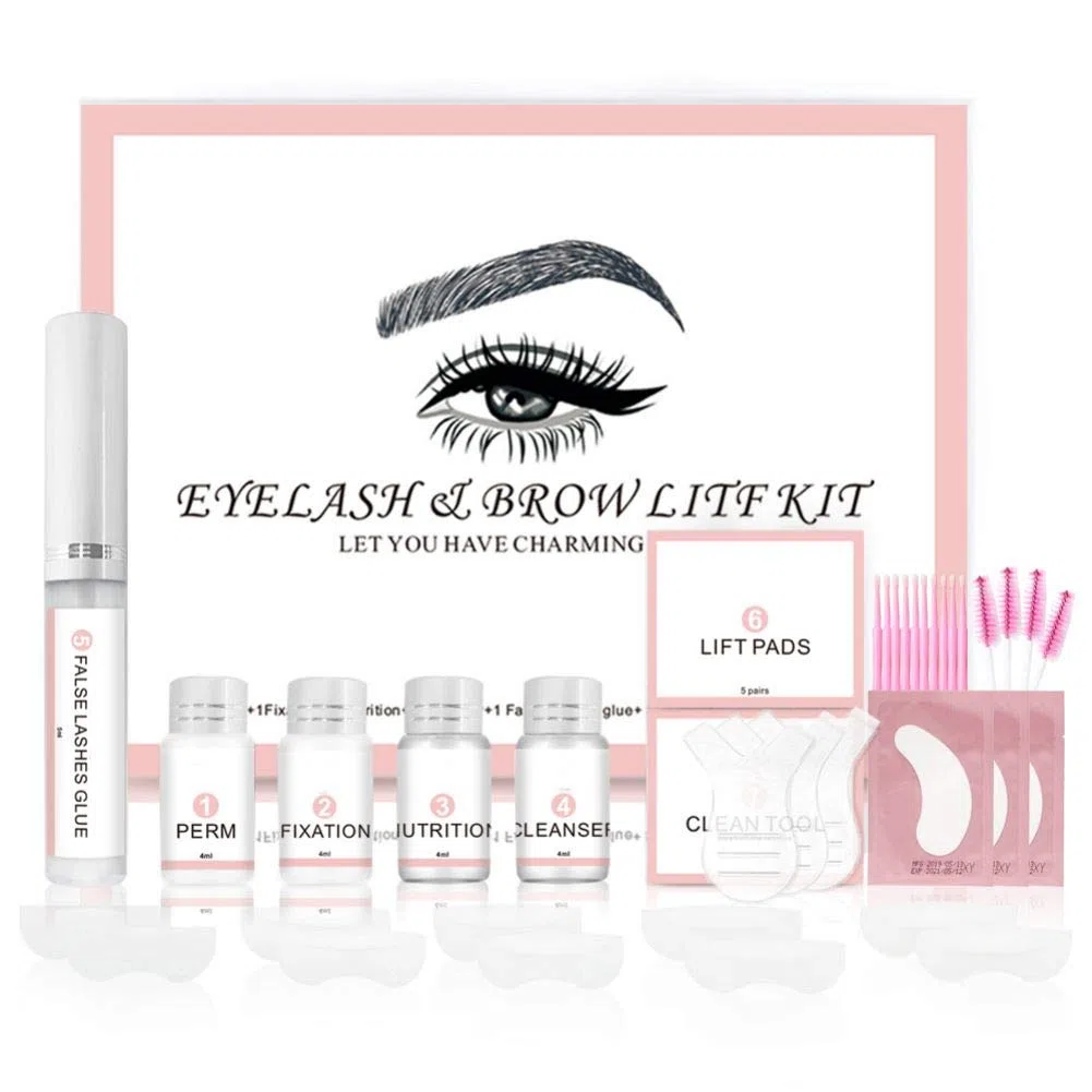 Weixinbuy Kit 2 en 1 pour étirer et boucler les sourcils et les cils Lifting professionnel pour look moderne