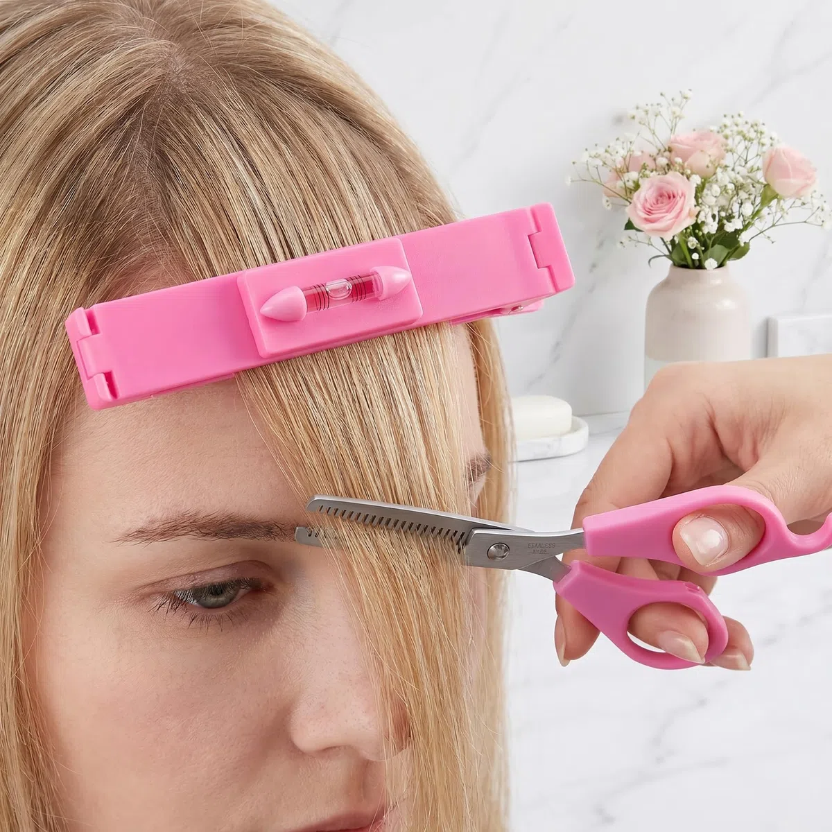 Lot de 2 outils de coupe de cheveux, peigne de coiffure, tondeuse à pointes fendues, coiffure professionnelle à la maison, coupe précise pour couches, frange et pointes fourchues, ciseaux de coupe de