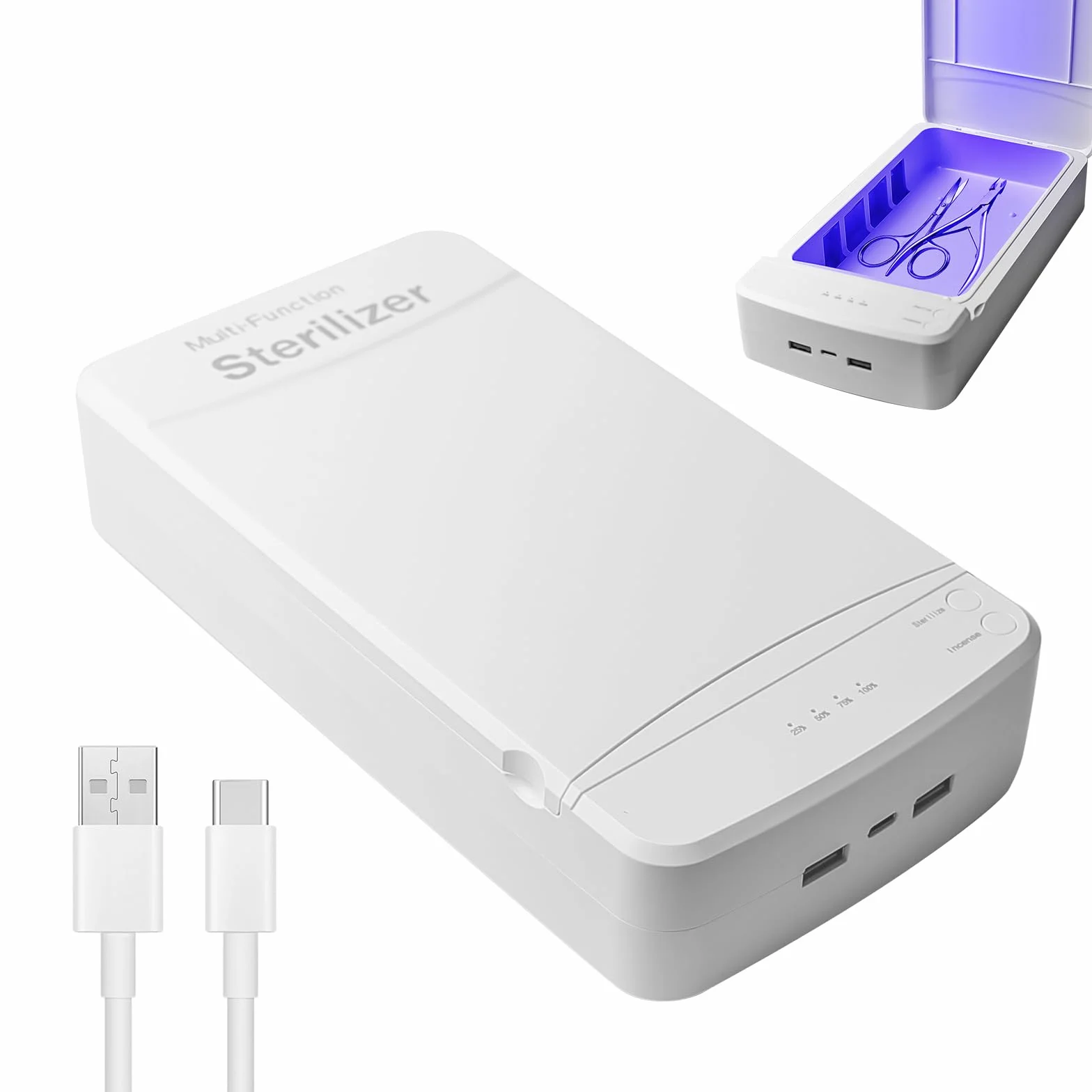 Stérilisateur de lampe UV portable à double couche - Boîte de stérilisateur professionnel pour ongles UV - Appareil de désinfection LED - Appareil de désinfection pour outils de manucure et salons de