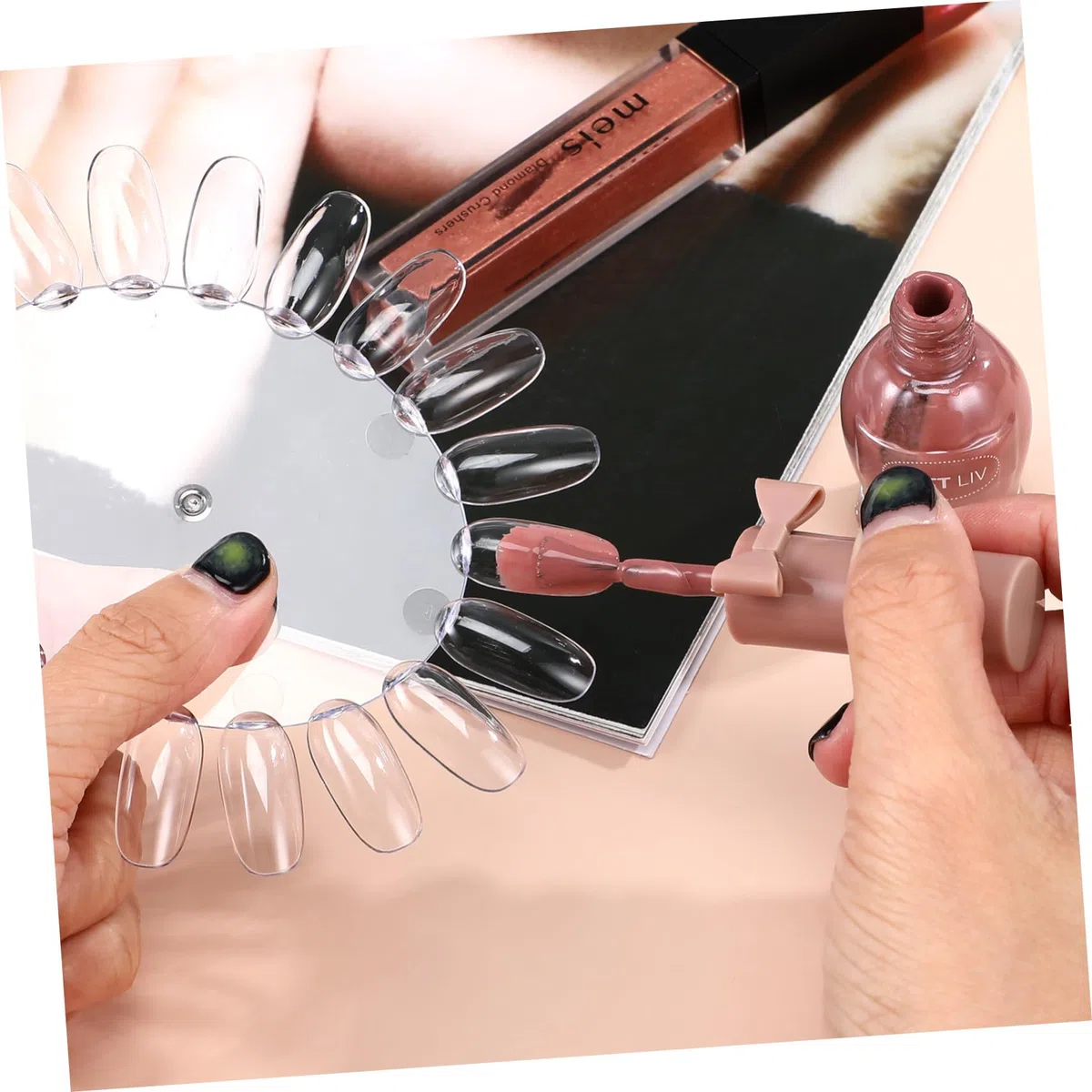 Healvian 10 pièces Nuancier Manucure Transparent Présentoir Acrylique pour Vernis à Ongles Support Pratique pour Salon Nail Art Affichables
