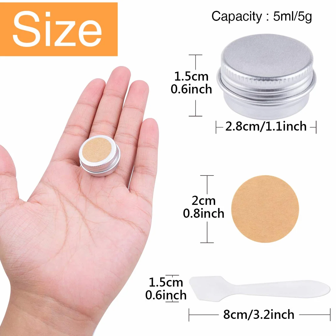35 Pots en Aluminium de 5 Ml, Pots de Contenants Cosmétiques Vides Avec Spatule et Autocollants d'Étiquettes Pour Échantillon, Baume à Lèvres