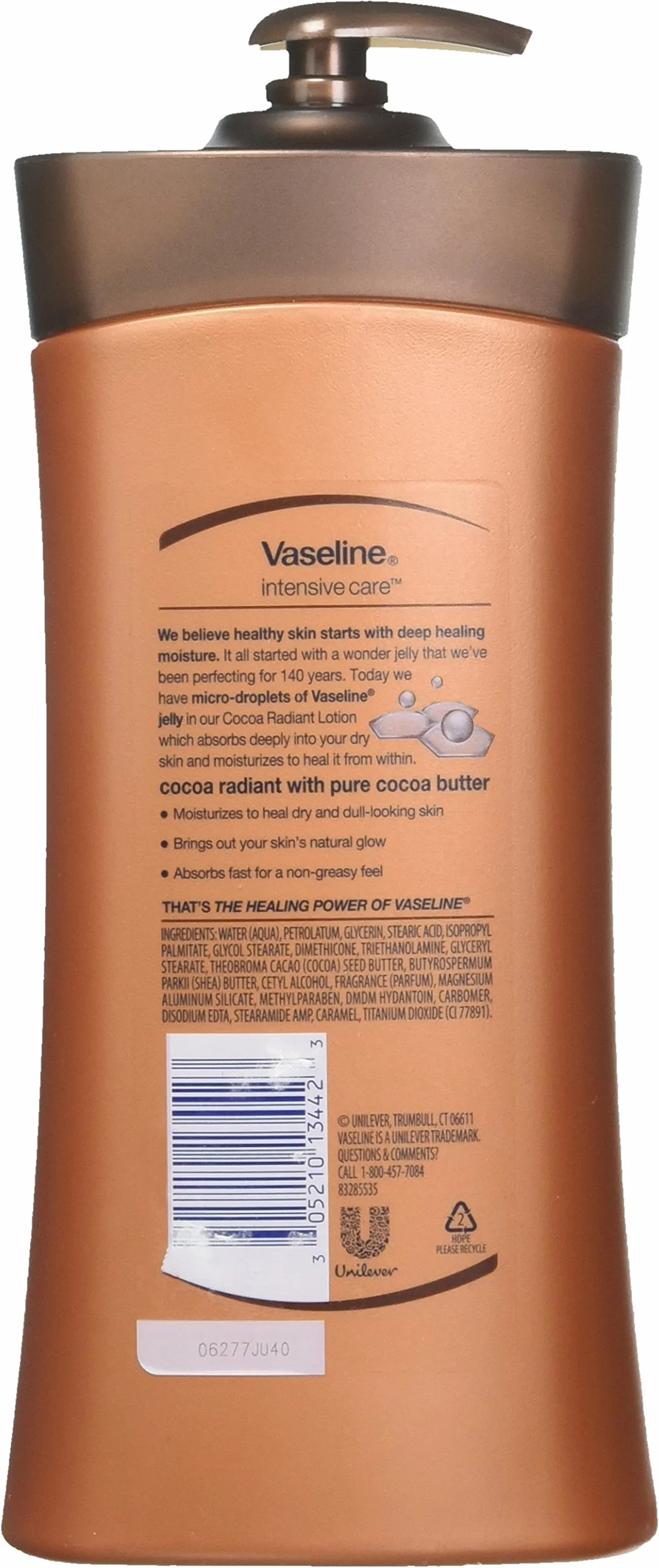 Vaseline Lotion hydratante Intensive Care Deep Conditioning - Enrichie en beurre de cacao et en vitamine E - 600ml