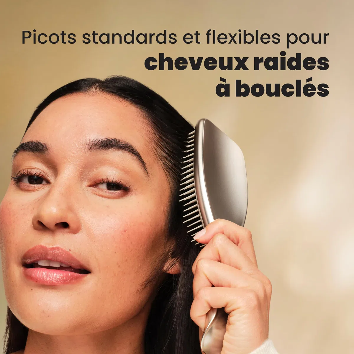 Tangle Teezer Ultimate Detangler, Brosse à Cheveux Démêlante pour Cheveux Secs et Mouillés, Picots à 2 Niveaux, Réduit la Casse, Élimine les Nœuds, Tous Types de Cheveux, Or Champagne Chrome