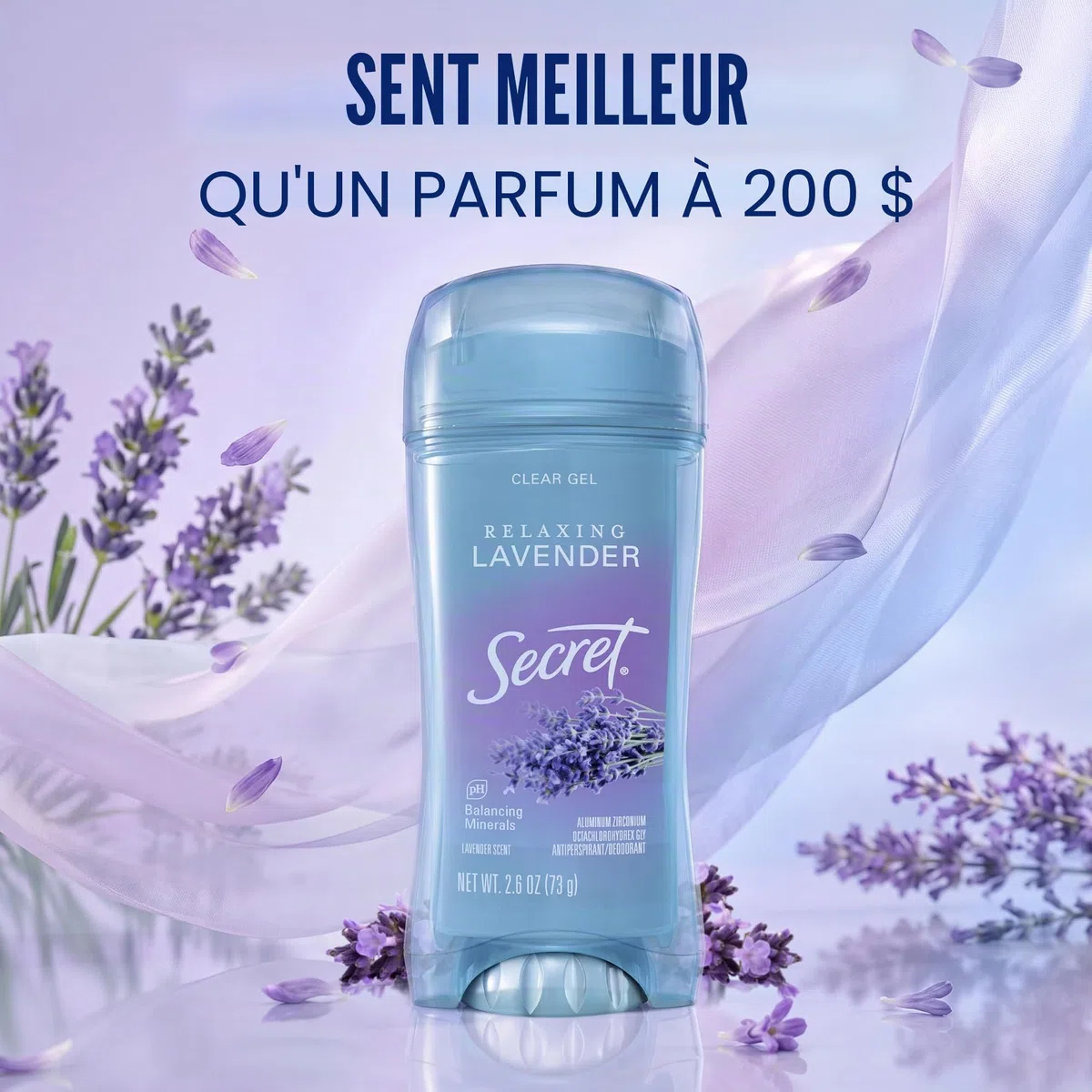 Secret Scent Expressions Déodorant anti-transpirant Gel transparent Parfum lavande 73 g
