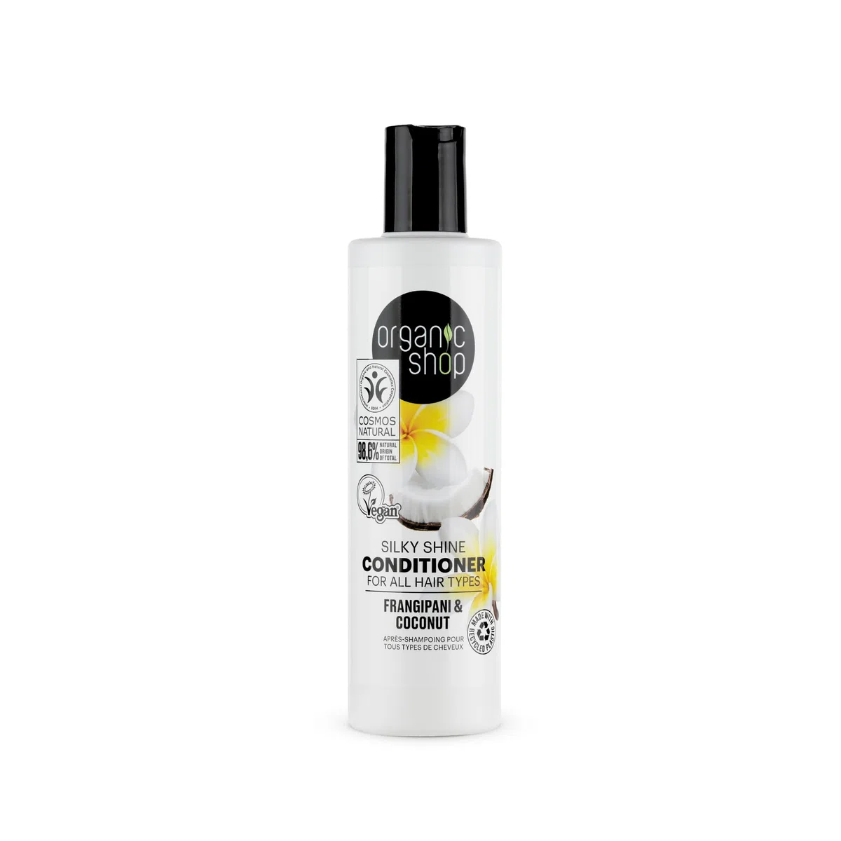 Organic Shop All Hair Types Silky Shine Après-shampoing Frangipanier et noix de coco 280 ml
